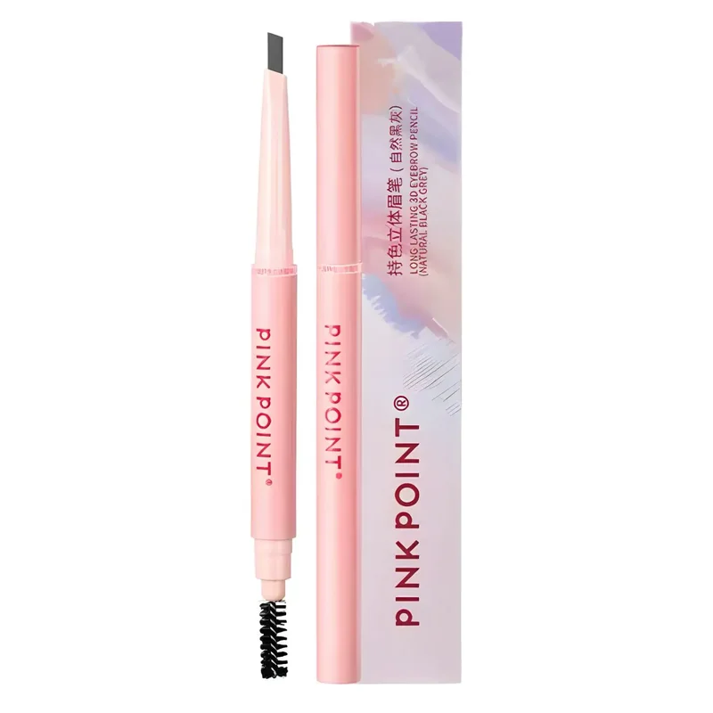 PINK POINT Карандаш для бровей со стойким объемным цветом. Цвет: Естественный маренго/темно-серый, 0.3 г